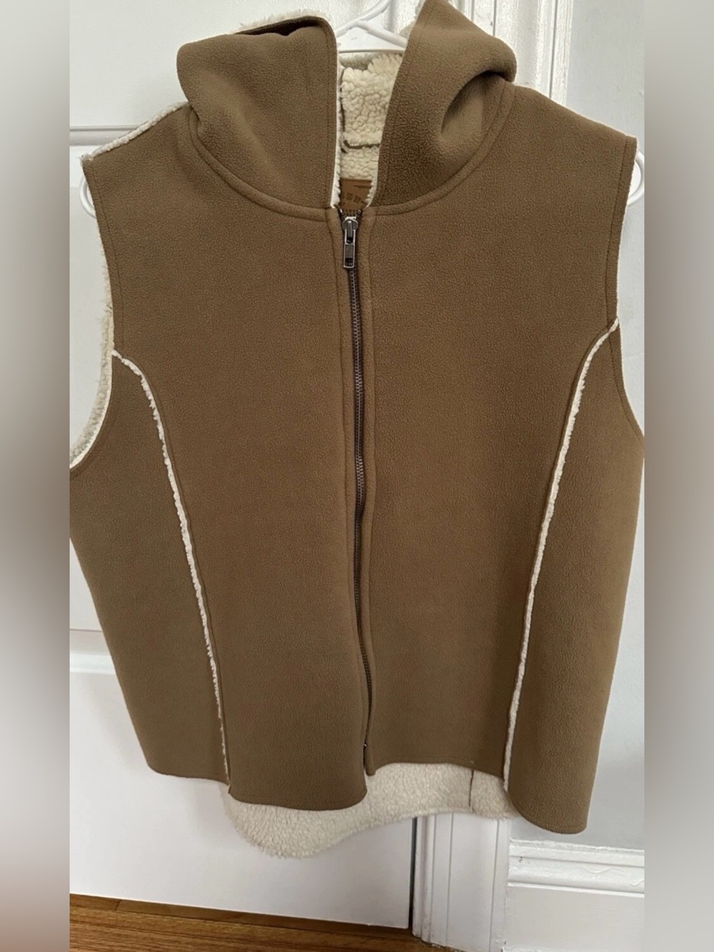 Ralph Lauren Women's Vest Brown Hooded Warm Size M